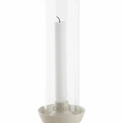 Ljusstake med Glas Mörkgrå