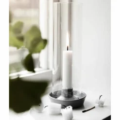 Ljusstake med Glas Vit