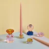 Ljusstake, rosa/blå