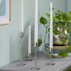 Ljusstake 7x5,5 cm, blankt stål