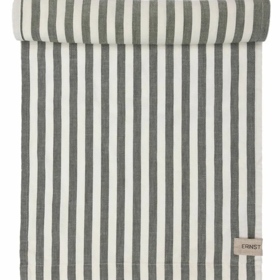 Löpare bred rand 45x250 cm, grön/vit