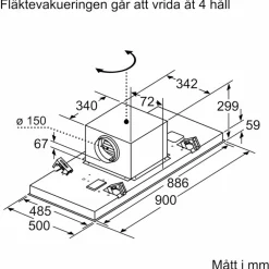 LR97CAQ50 iQ500 takfläkt, silver