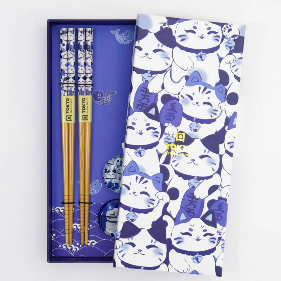 Lucky Cat ätpinnar gåvoset 2-pack