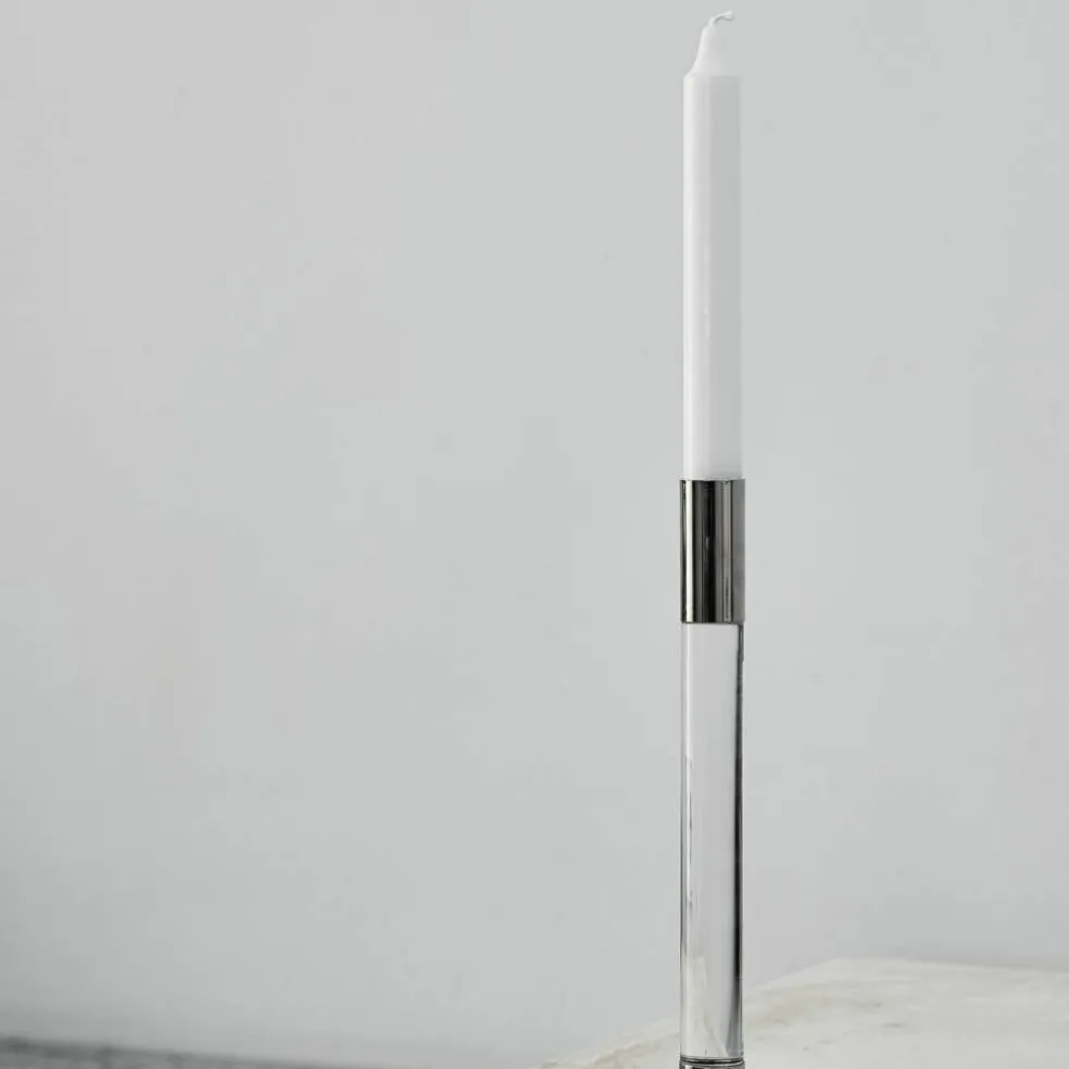 Lumiere Ljusstake 26,5 cm 2-pack, silver/glas