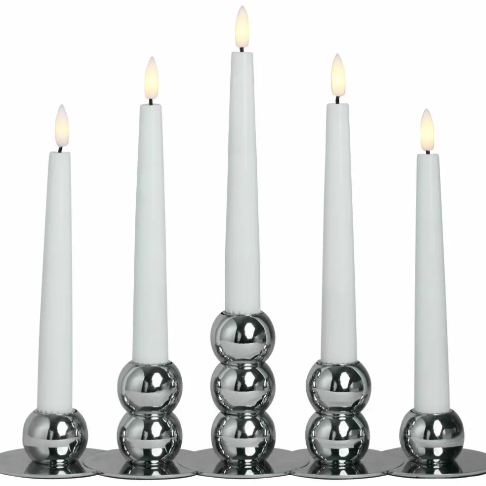 Lykke LED adventsljusstake, krom