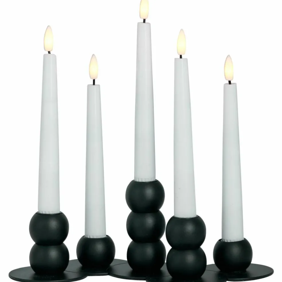 Lykke LED adventsljusstake, svart