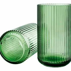 Lyngbyvasen 25 cm., glas - copenhagen grön
