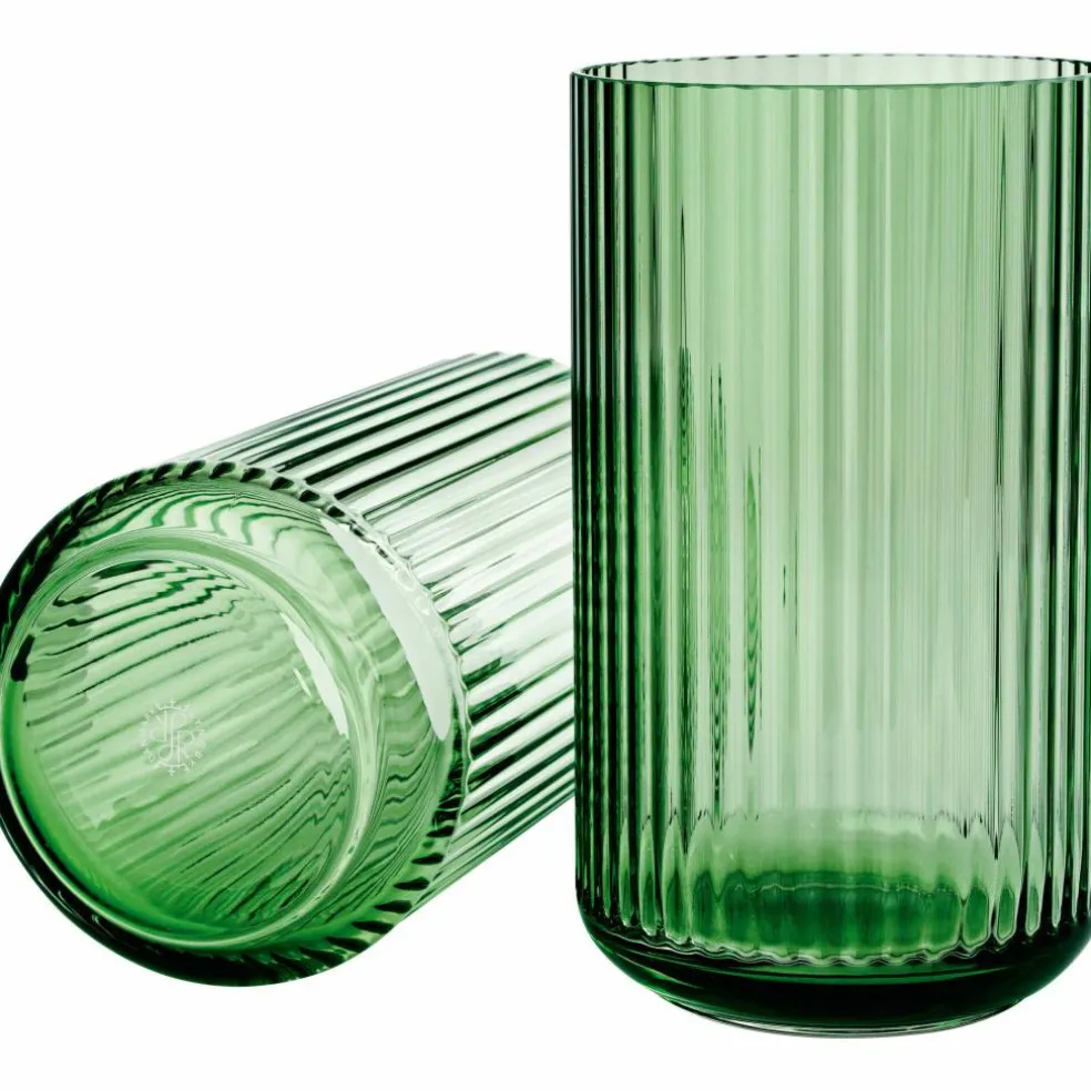 Lyngbyvasen 25 cm., glas - copenhagen grön