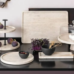 Manufacture travertine serveringsfat 25,5x10,5 cm