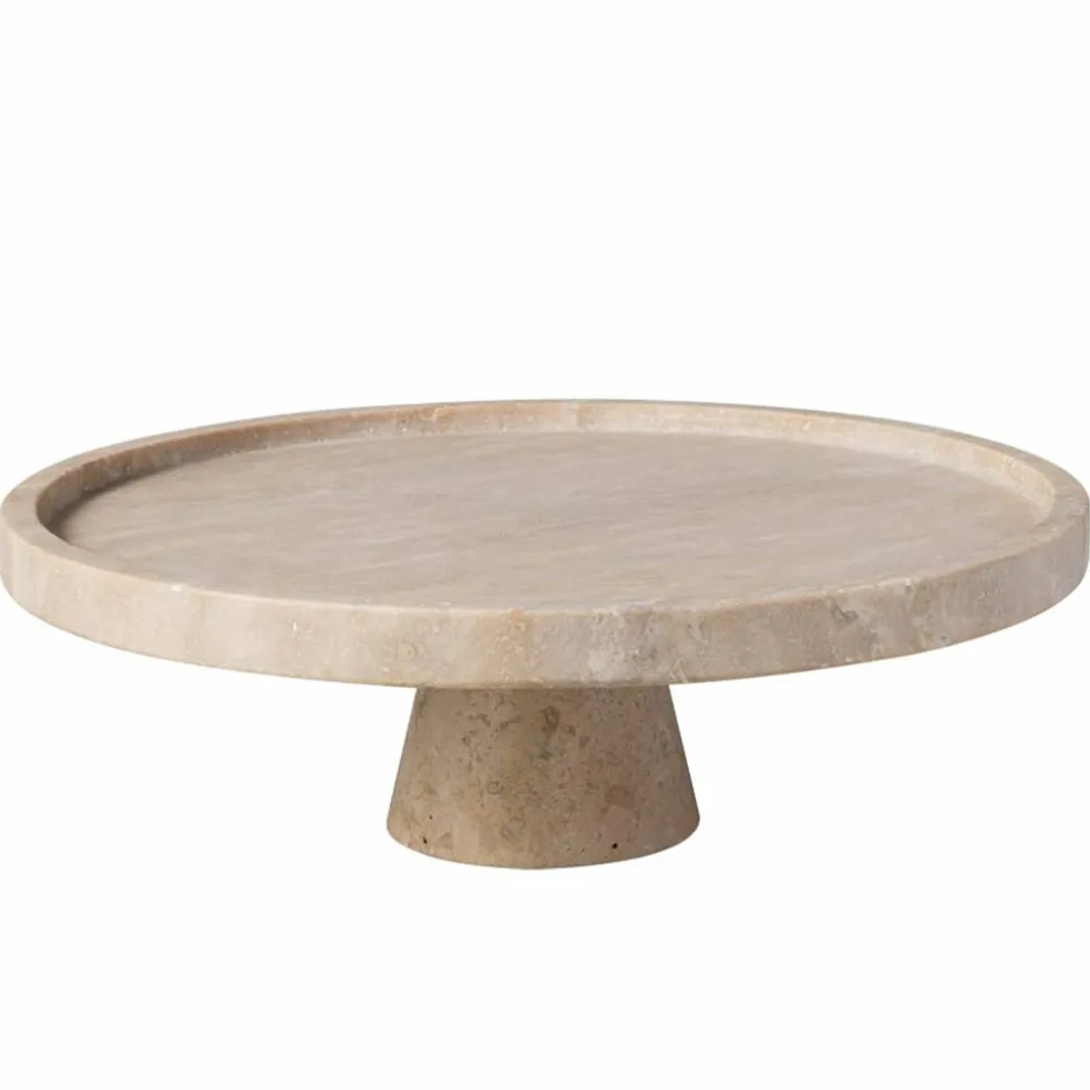 Manufacture Travertine serveringsfat på fot 28 cm