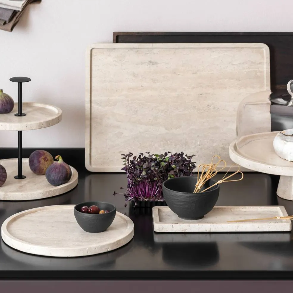 Manufacture Travertine serveringsfat 40,5x28 cm