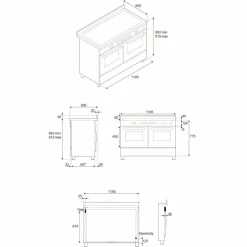 MAS125I2EXT2 Master induktionsspis 120 cm med 5 zoner, stekbord och 2 ugnar, rostfritt stål