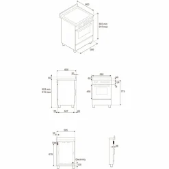 MAS64L1ENET2 Master gasspis 60 cm med 4 brännare och 1 ugn, matt svart