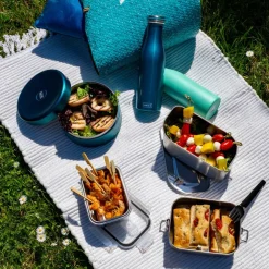 Matlåda med snap-lock, 1400 ml, rostfritt stål