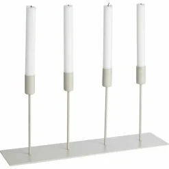Metall ljusstake till 4 ljus beige