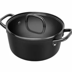 Milano gryta med glaslock 24 cm, svart