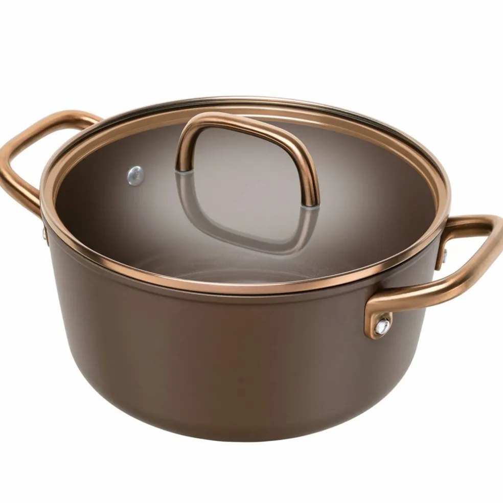 Milano gryta med glaslock 24 cm, svart