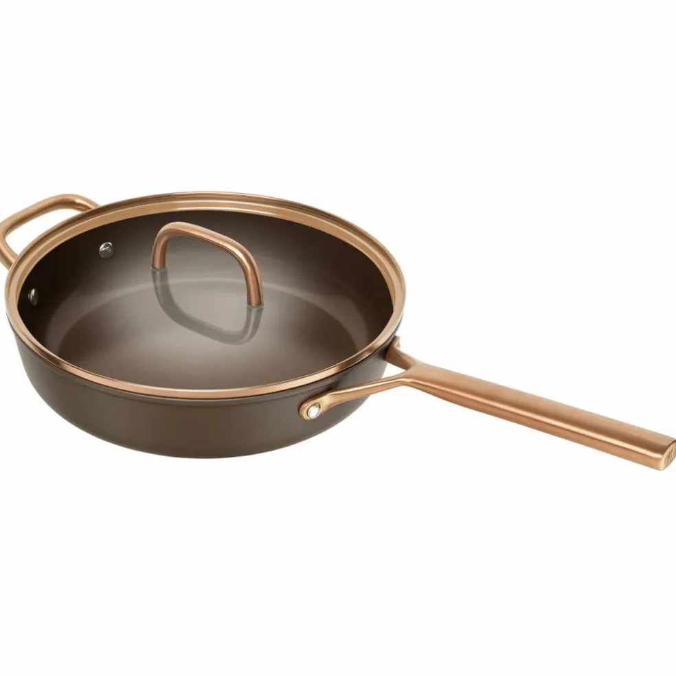 Milano traktörpanna med glaslock 28 cm, svart