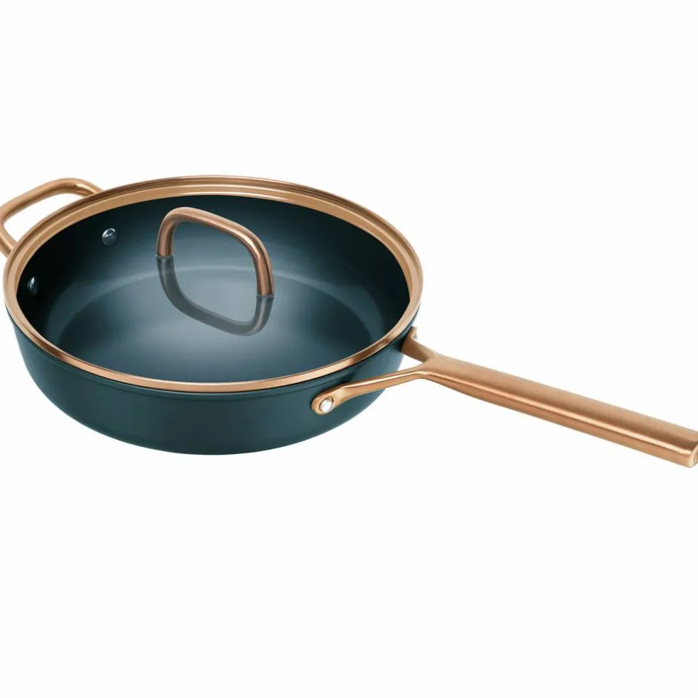Milano traktörpanna med glaslock 28 cm, djupblå