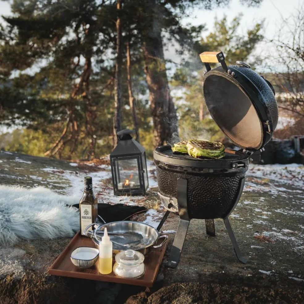 Mini kolgrill, grön