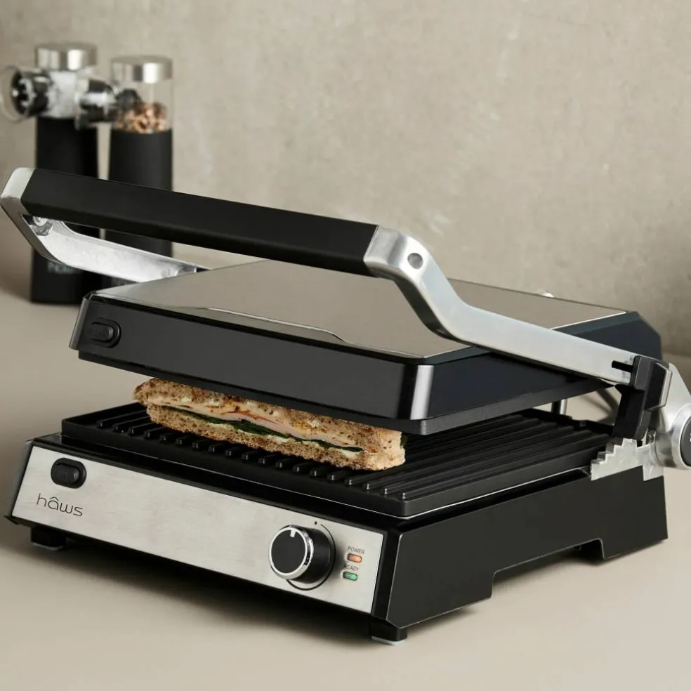 Møn Proff bord-/paninigrill, rostfri/svart