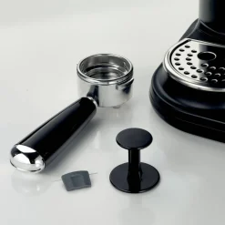 Moderna Espressomaskin med kaffekvarn, svart