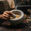Molcajete mortel & mortelstöt, granit