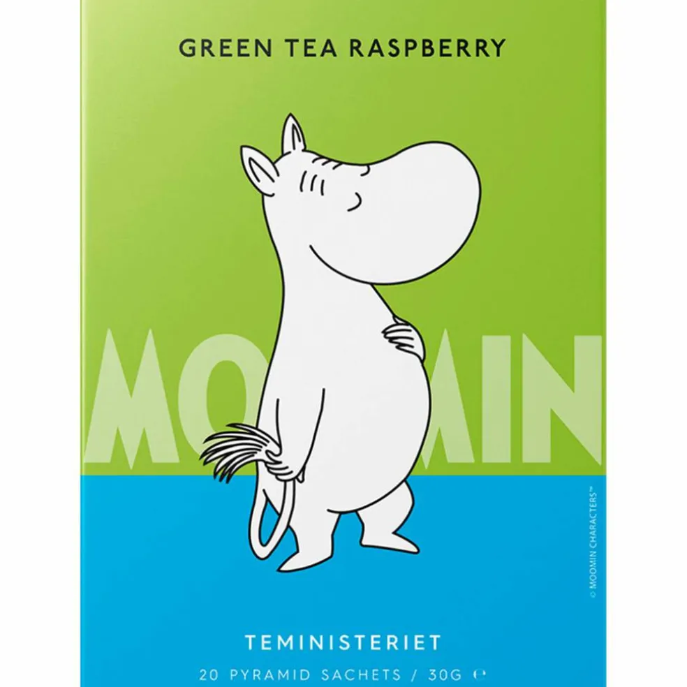 Moomin grönt te, hallon