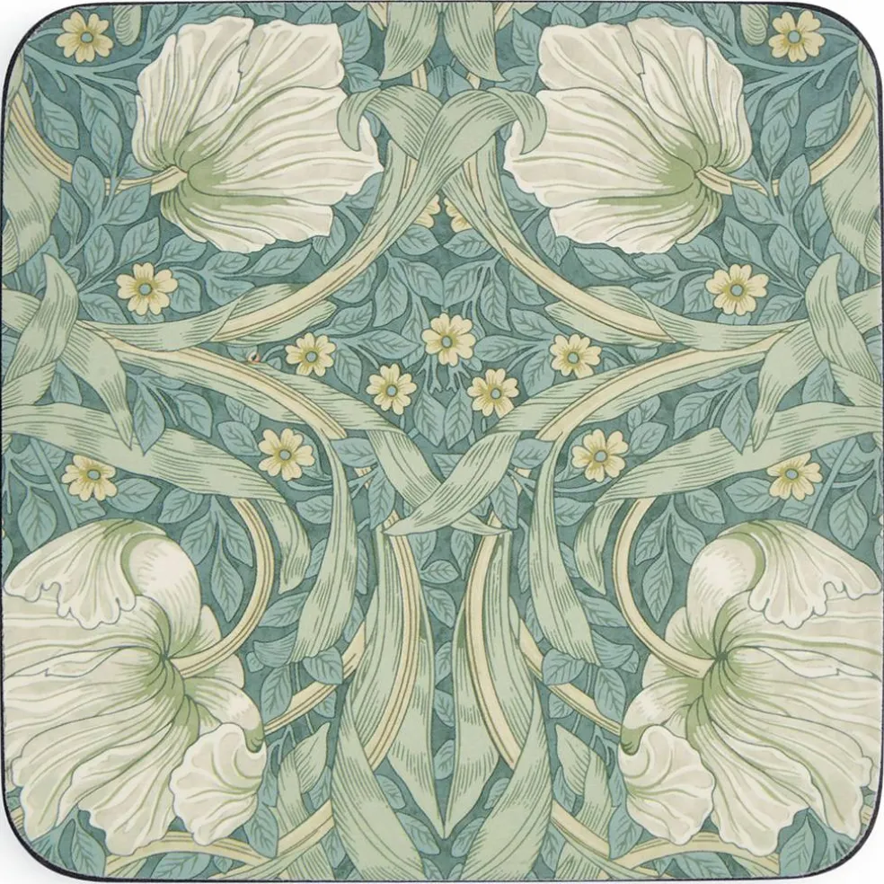 Morris & Co Pimpernel glasunderlägg 6-pack, grön