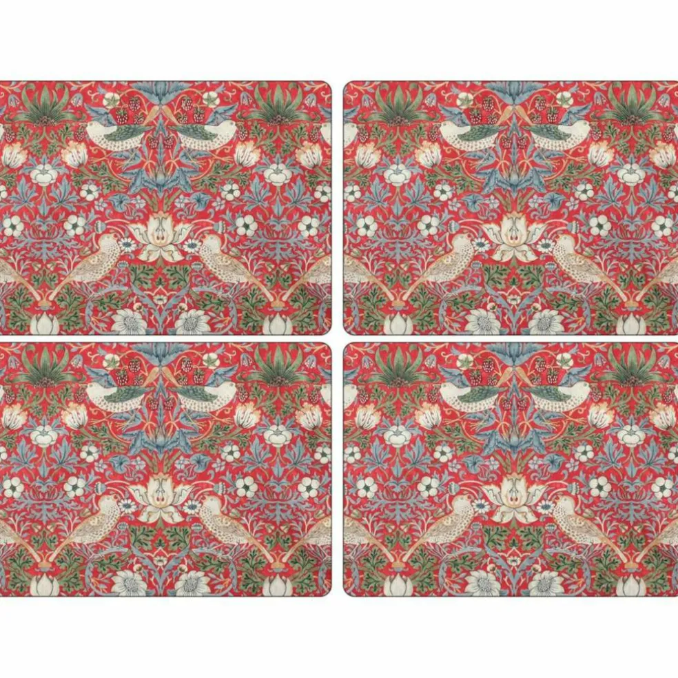 Morris & Co Strawberry Thief Blå Bordsunderlägg 4-pack