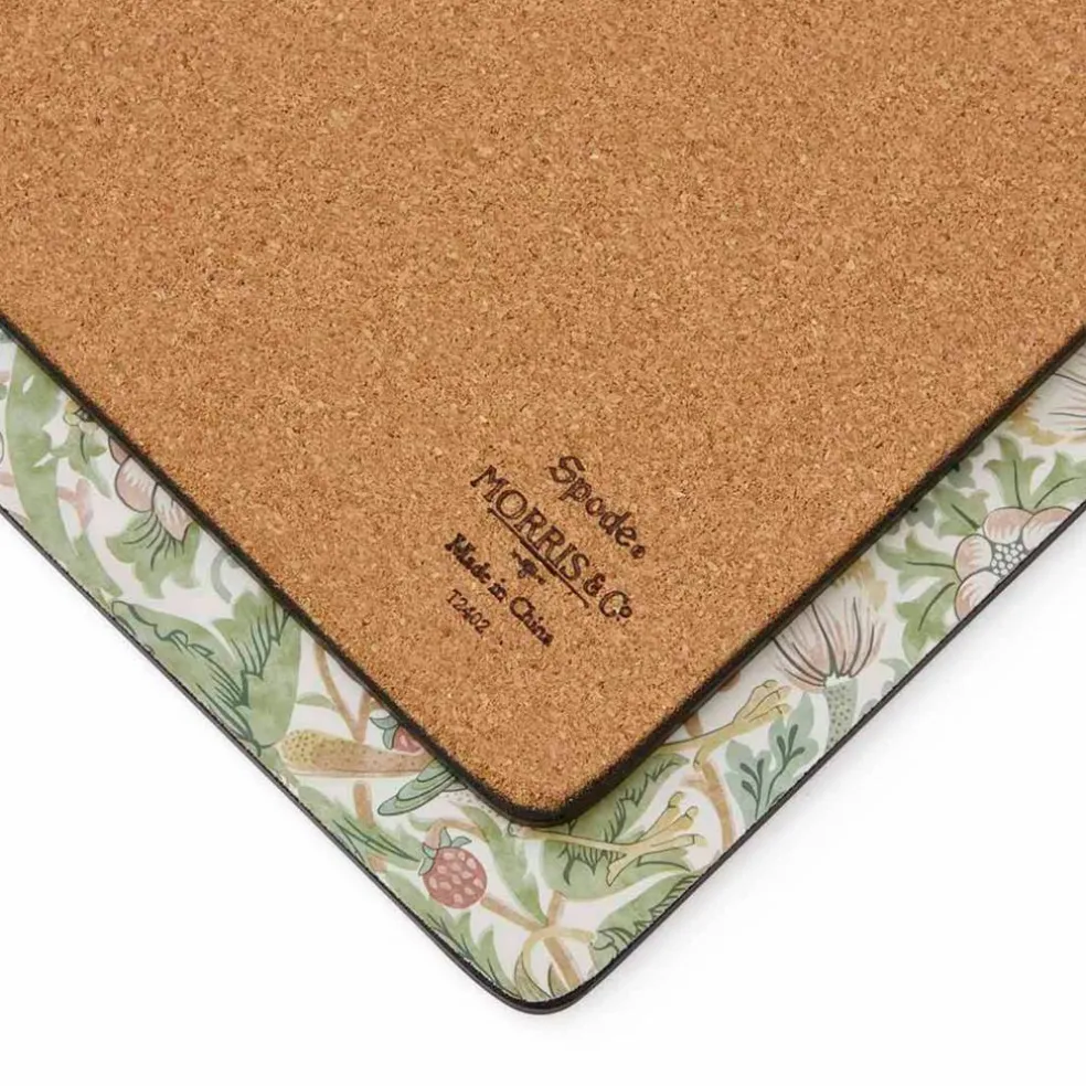 Morris & Co Strawberry Thief bordstablett 4-pack, grön