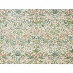 Morris & Co Strawberry Thief bordstablett 4-pack, grön