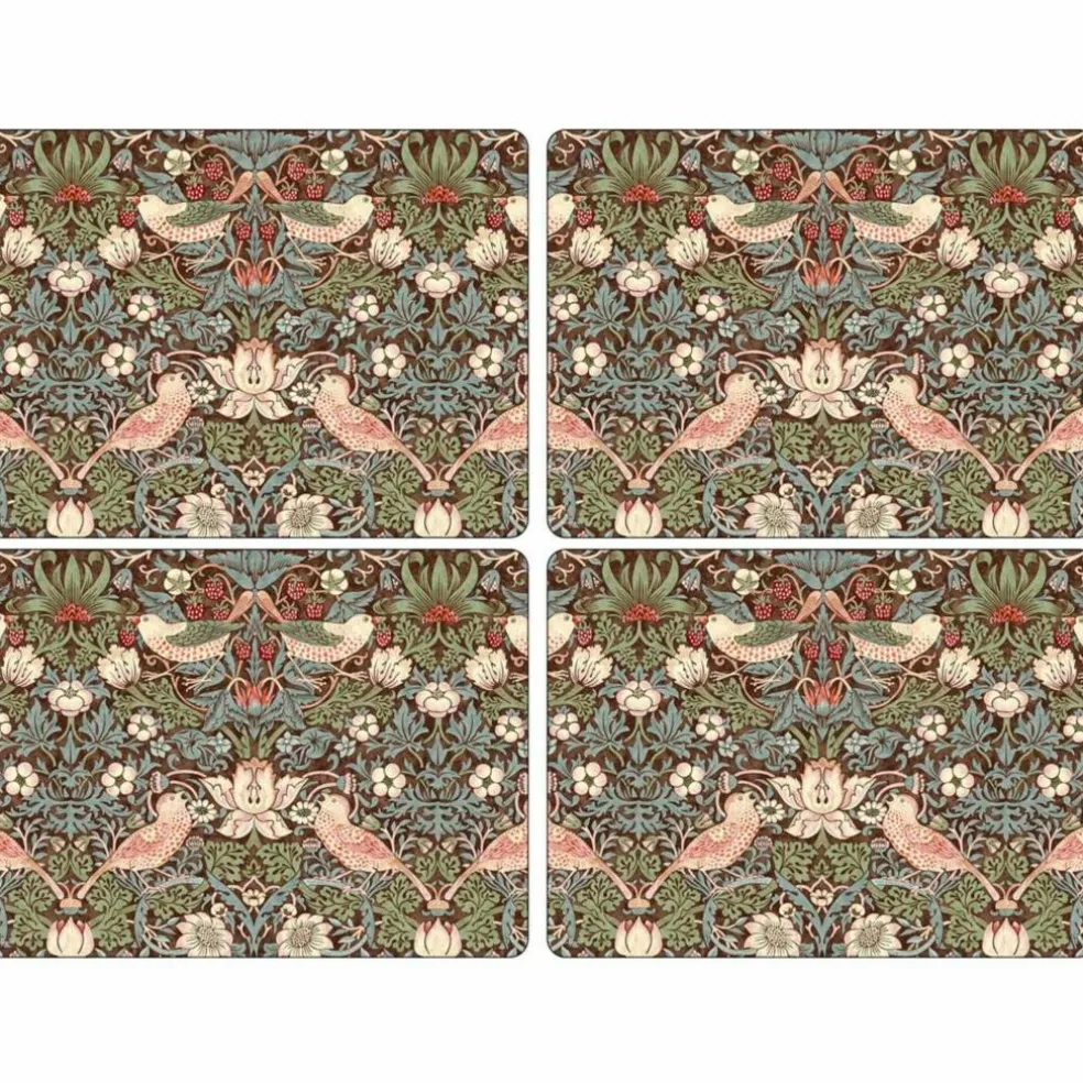 Morris & Co Strawberry Thief Brun Bordsunderlägg 4-pack