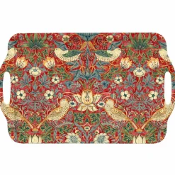 Morris & Co Strawberry Thief Röd Bricka Stor