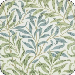 Morris & Co Willow Bough glasunderlägg 6-pack, blå/grön