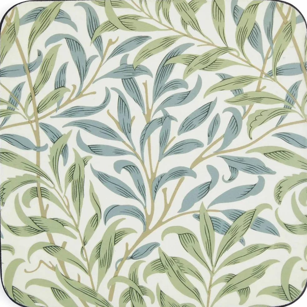 Morris & Co Willow Bough glasunderlägg 6-pack, blå/grön