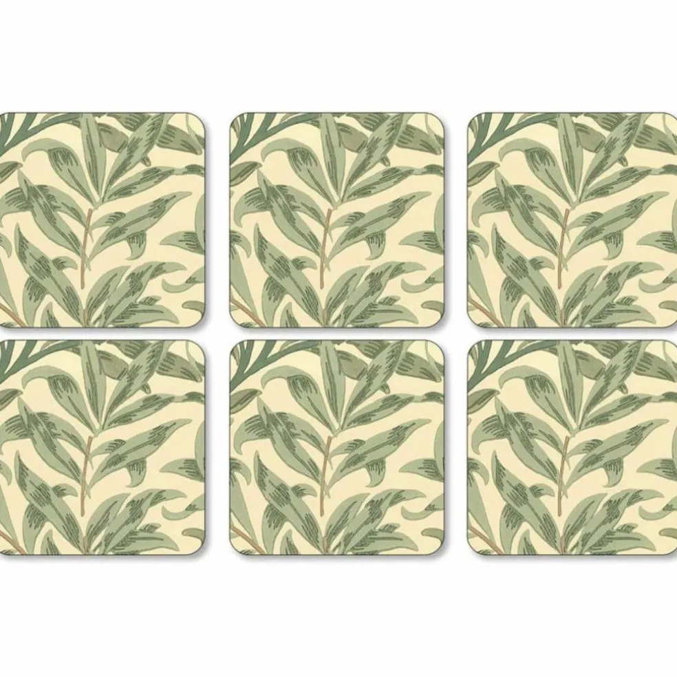 Morris & Co Willow Bough Grön Glasunderlägg 6-pack