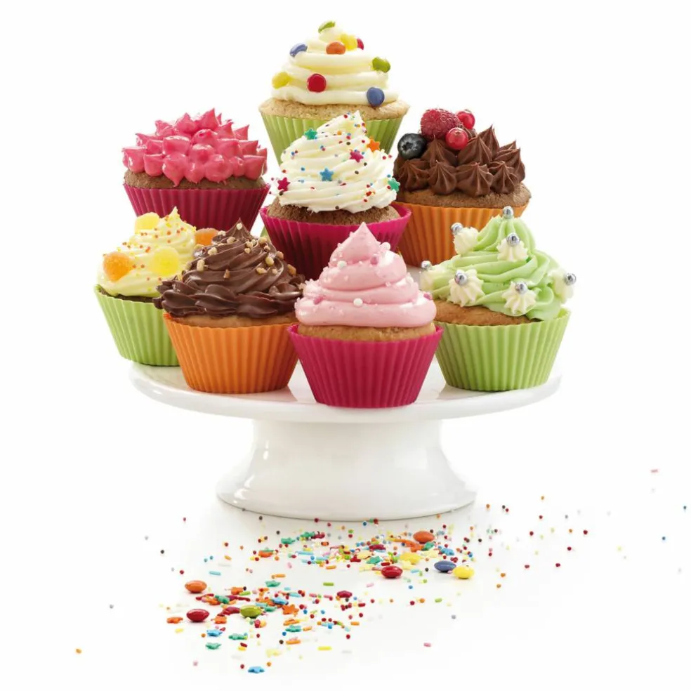 Muffins silikonformar 6 st 7 cm, mixat