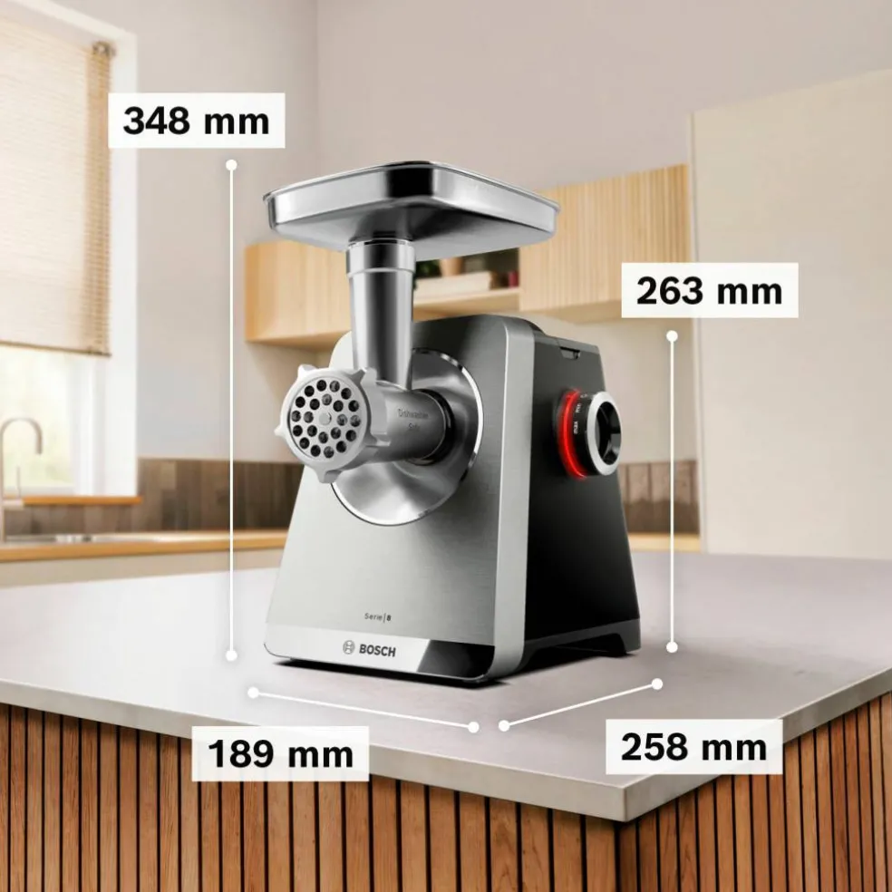 Multipower Series 8 MFWS860M köttkvarn + extra tillbehör, rostfritt stål