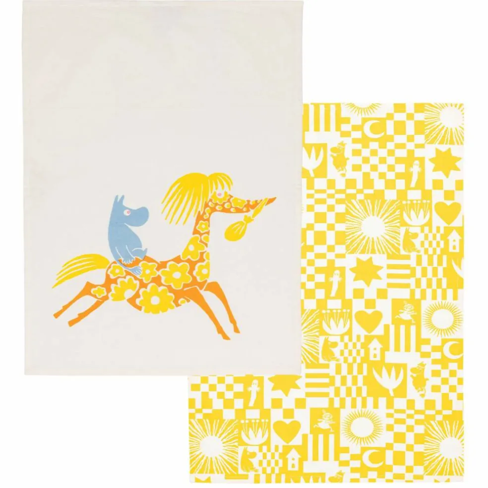 Mumin Alfabet kökshandduk 2-pack 50 × 70 cm, flerfärgad