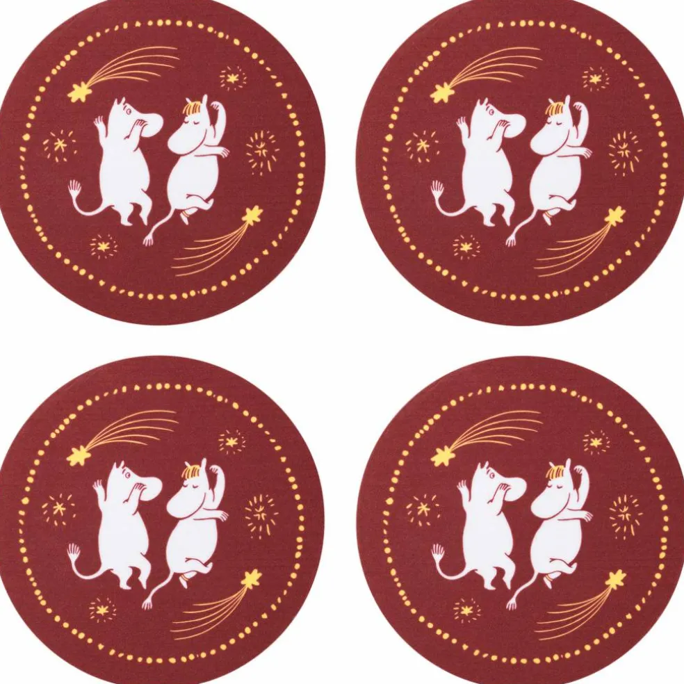 Mumin Festliga Stunder Glasunderlägg 9 cm 4-pack