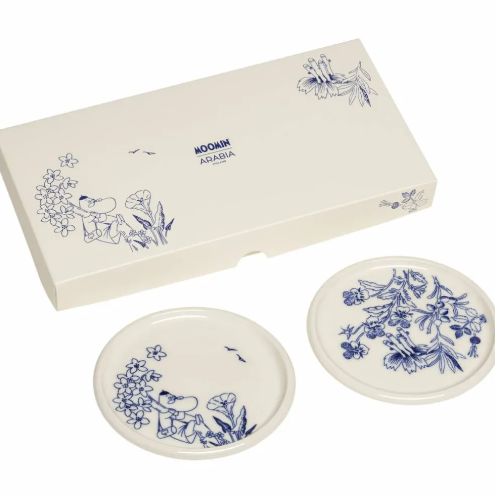 Mumin Haru minitallrik 12 cm 2-pack, blå/vit