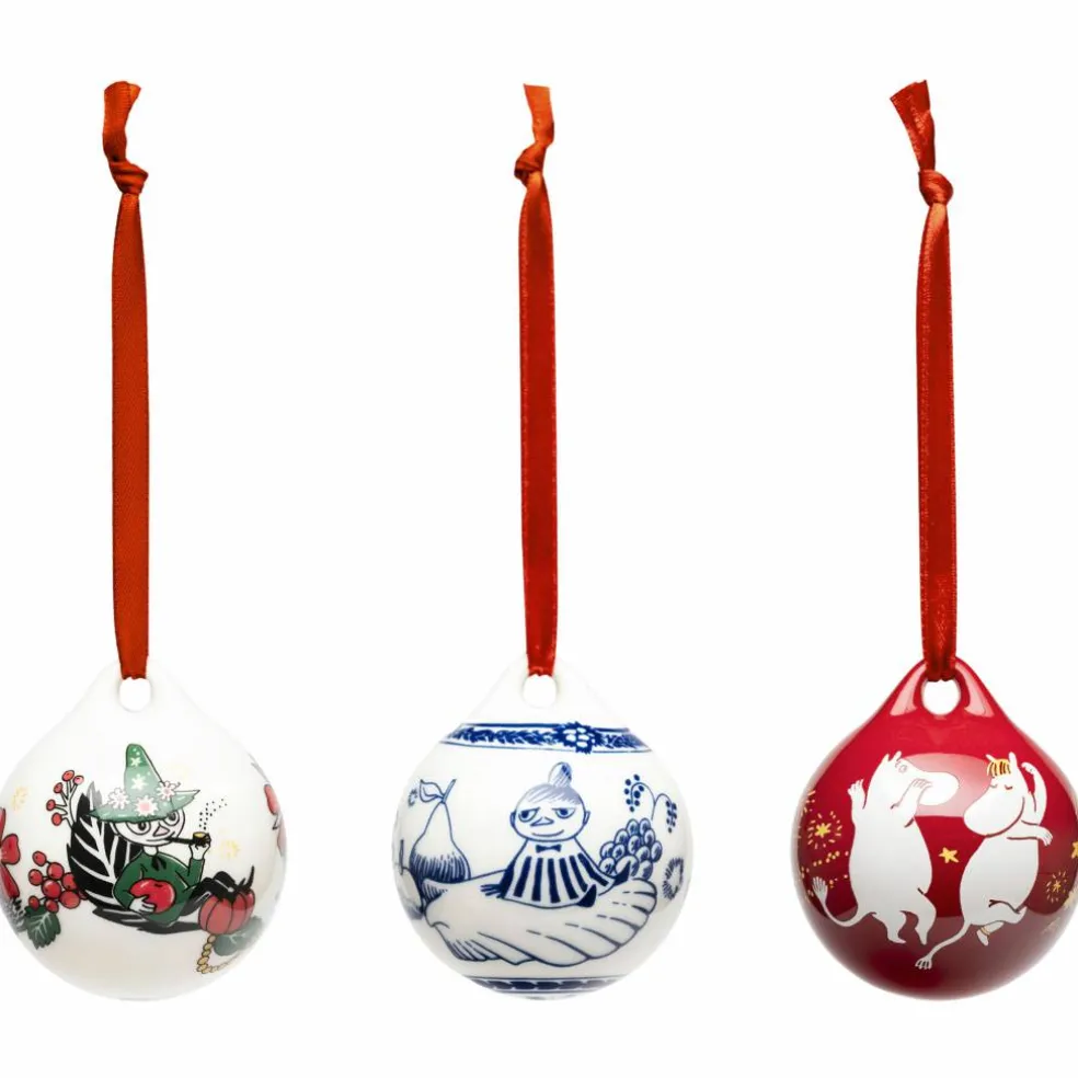 Mumin Årets julgranskulor 5 cm, 3-pack