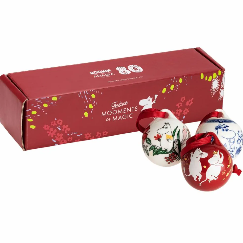 Mumin Årets julgranskulor 5 cm, 3-pack
