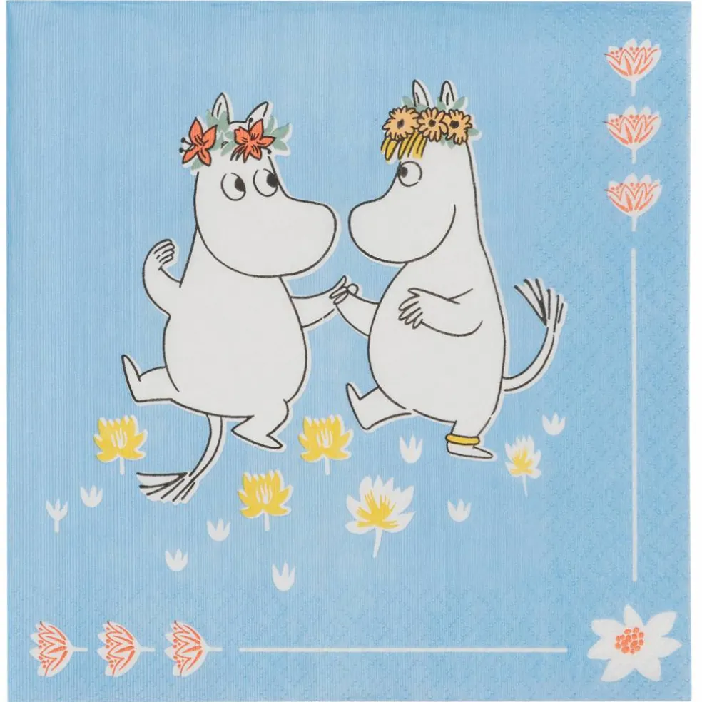 Mumin Sommardans pappersservetter 33 cm, flerfärgad