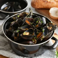 Musselgryta med lock 3 liter, emaljerad