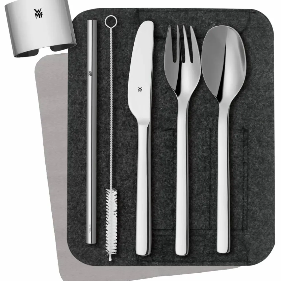 My2Go picnicset, blankt stål, 8 delar
