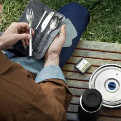My2Go picnicset, blankt stål, 8 delar
