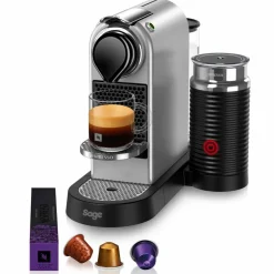 Nespresso by SEC 660 CitiZ & Milk kapselmaskin med mjölkskummare, silver