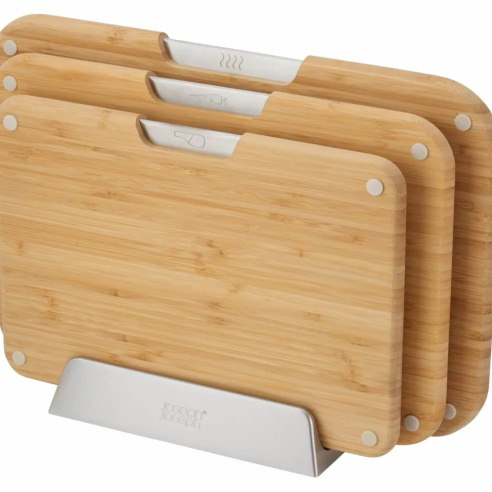 Nest Bamboo skärbrädeset, 3 delar med ställ